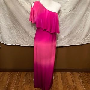 ombré off shoulder dress.
